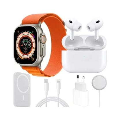 Combo Reloj Watch Ultra + Audifonos In Ear + Power Bank + accesorios