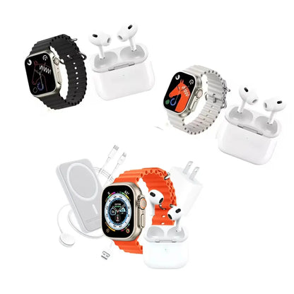 Combo Reloj Watch Ultra + Audifonos In Ear + Power Bank + accesorios