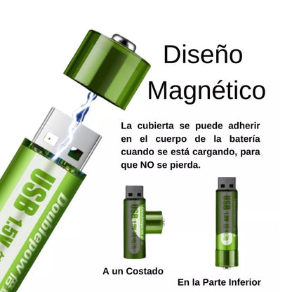 ChargeCells AA- Pilas recargables con USB, duran más y cuestan menos.