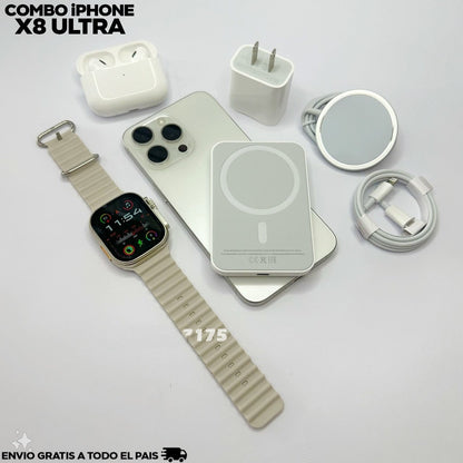 Combo Reloj Watch Ultra + Audifonos In Ear + Power Bank + accesorios